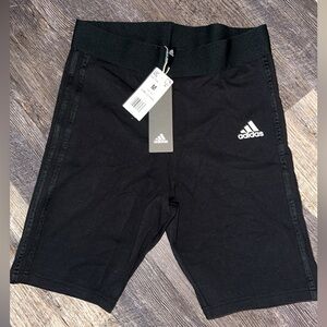 Black on black Adidas biker shorts
